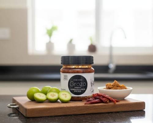 Grozo Homemade Hog Plum(Ambazhanga) Pickle (250 Grams) img